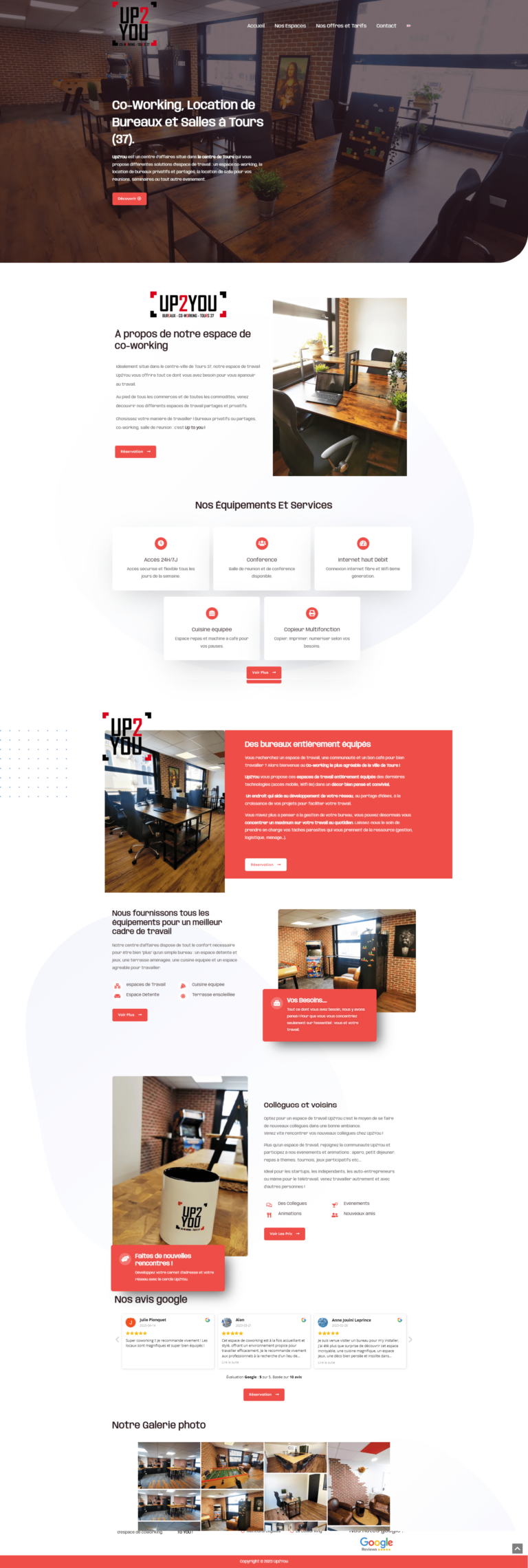 Page d'accueil site Up2you Alan perrichon Webdesigner développeur Intégrateur Web Blois