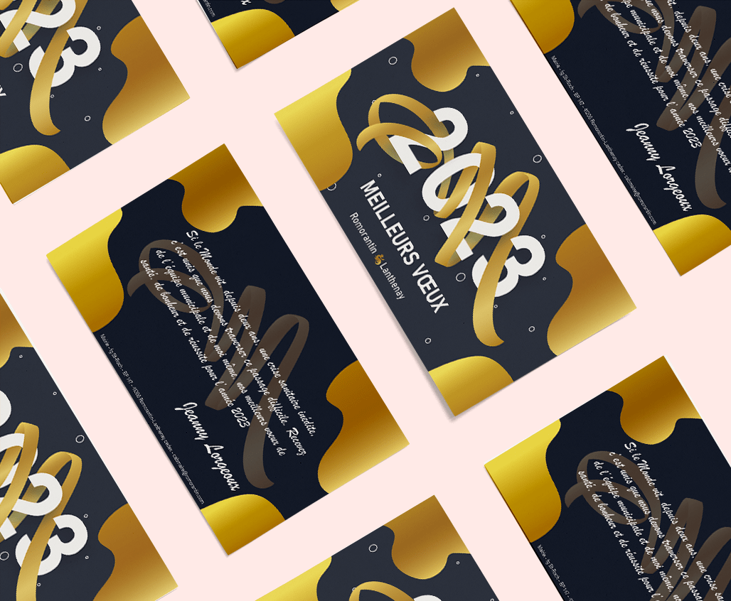 Cartes de vœux gold graphisme Romorantin Lanthenay Alan Perrichon Webdesigner développeur Intégrateur Web Blois