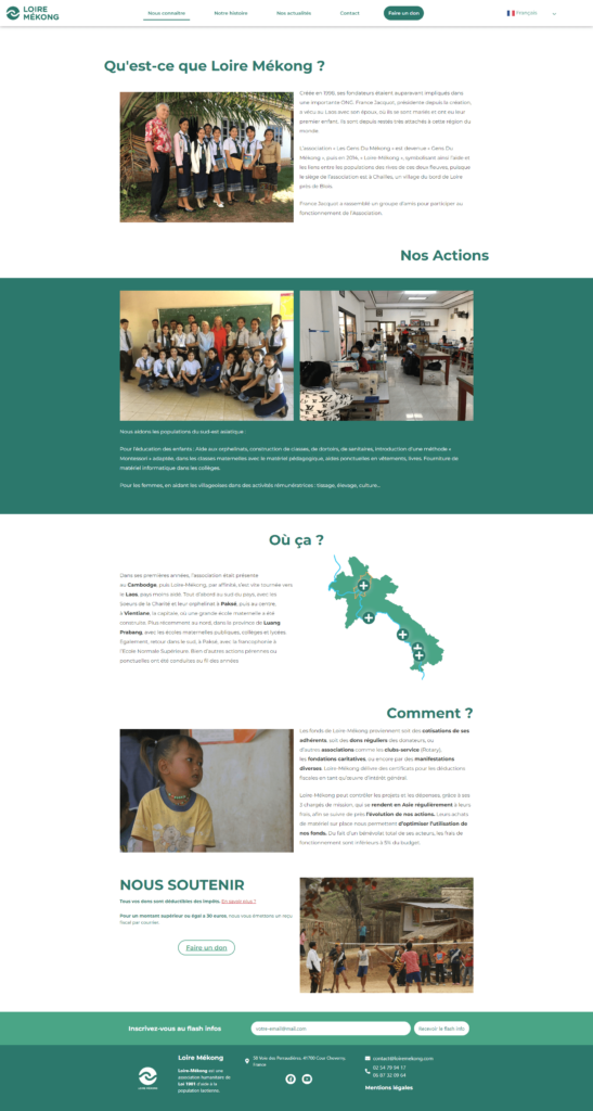 Page nous connaitre loire mekong Alan perrichon Webdesigner développeur Intégrateur Web Blois