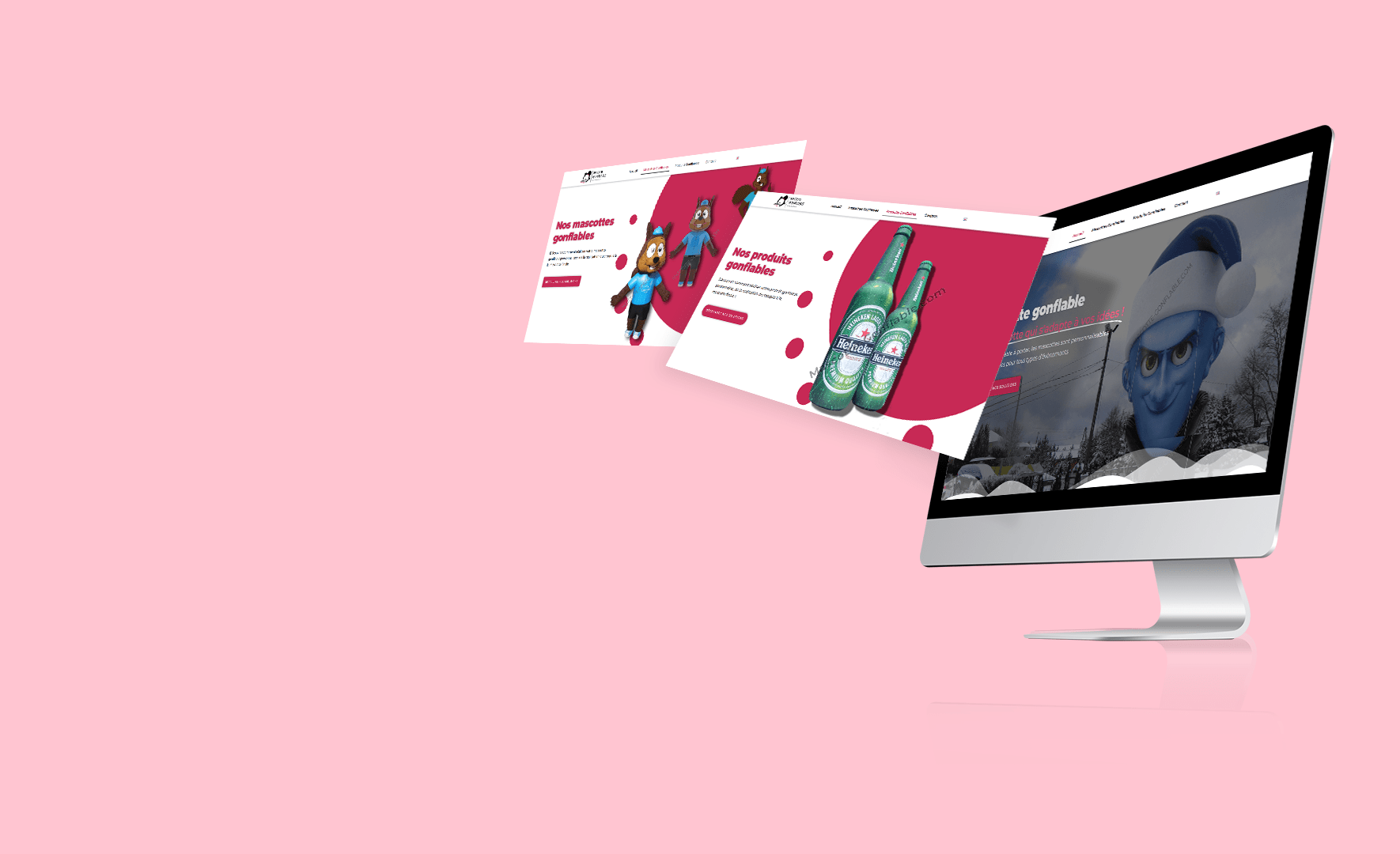 mockup mascotte gonflable alan perrichon Webdesigner développeur Intégrateur Web Blois