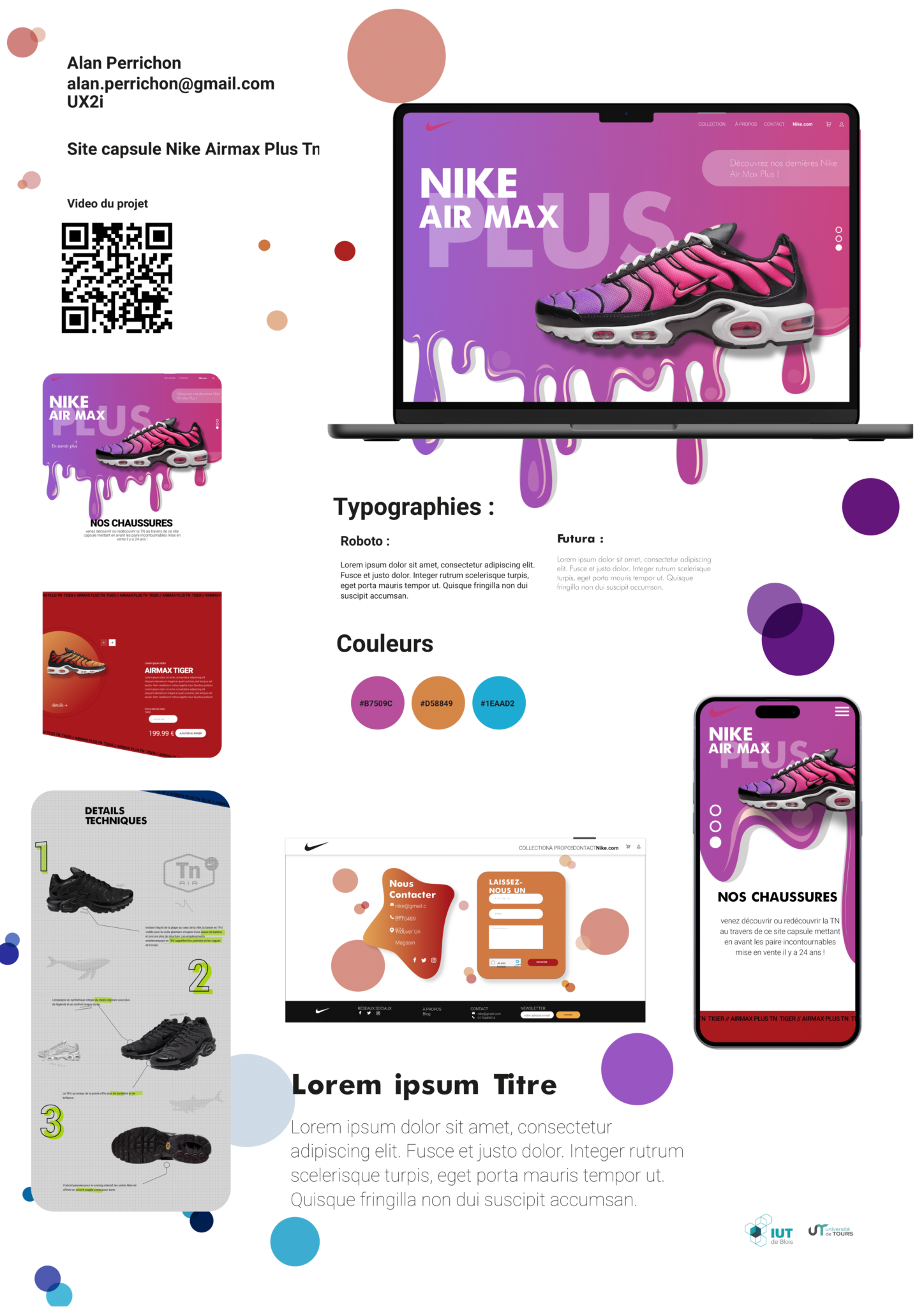 Affiche portes ouverte projet Capsule nike alan perrichon Webdesigner développeur Intégrateur Web Blois